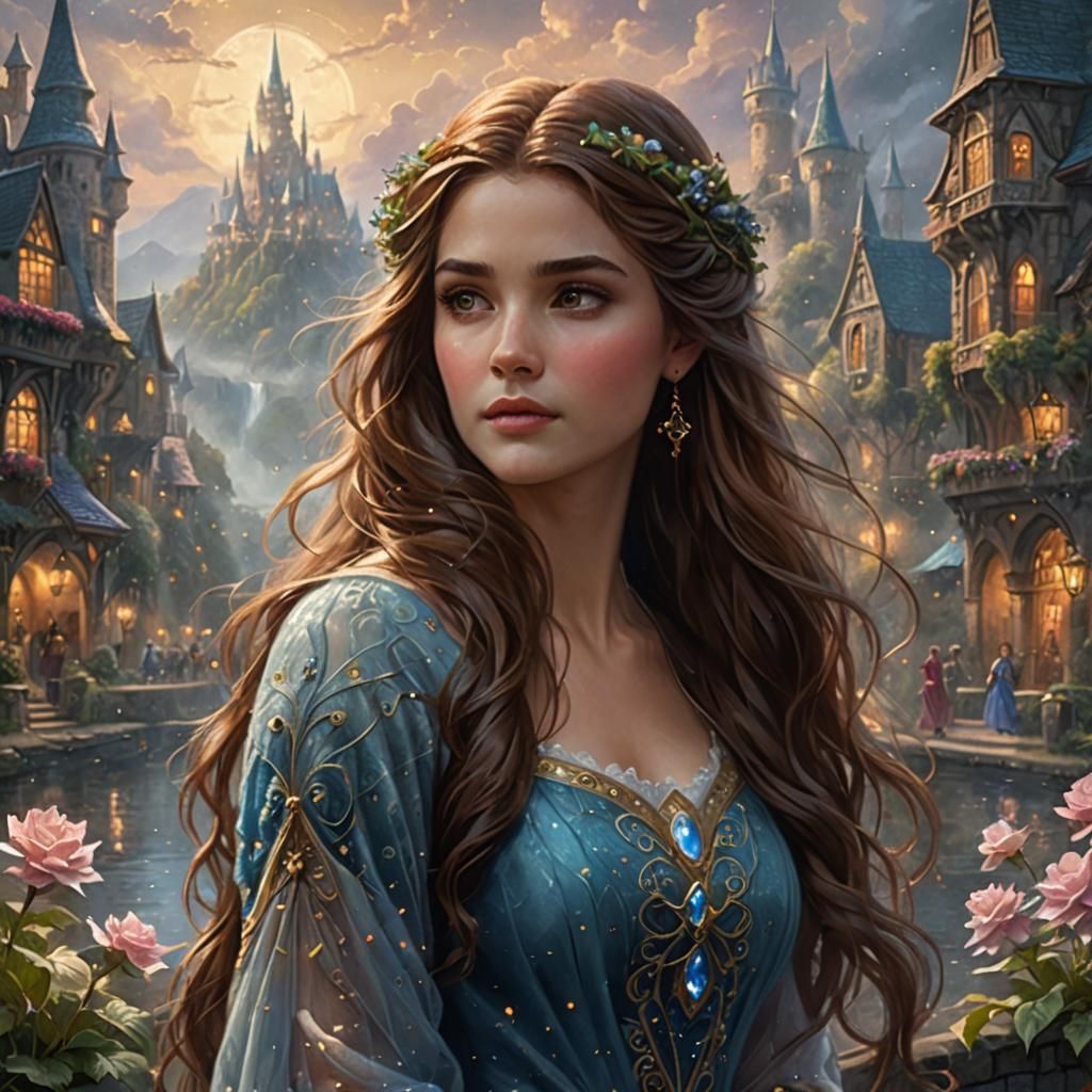 Ethereal High Fae Woman in Dreamlike Fantasy