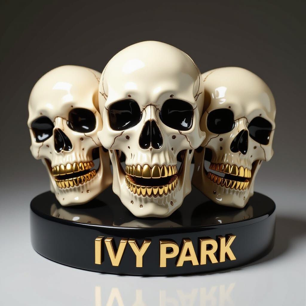 Ornate Skulls with Designer Logos in Pop Art Style