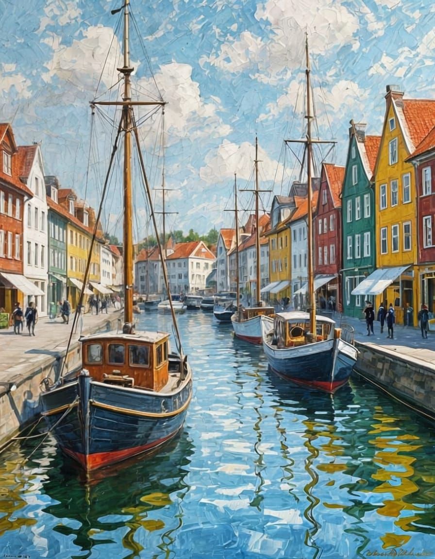 Thick Impasto Oil Painting with Visible Canvas Texture