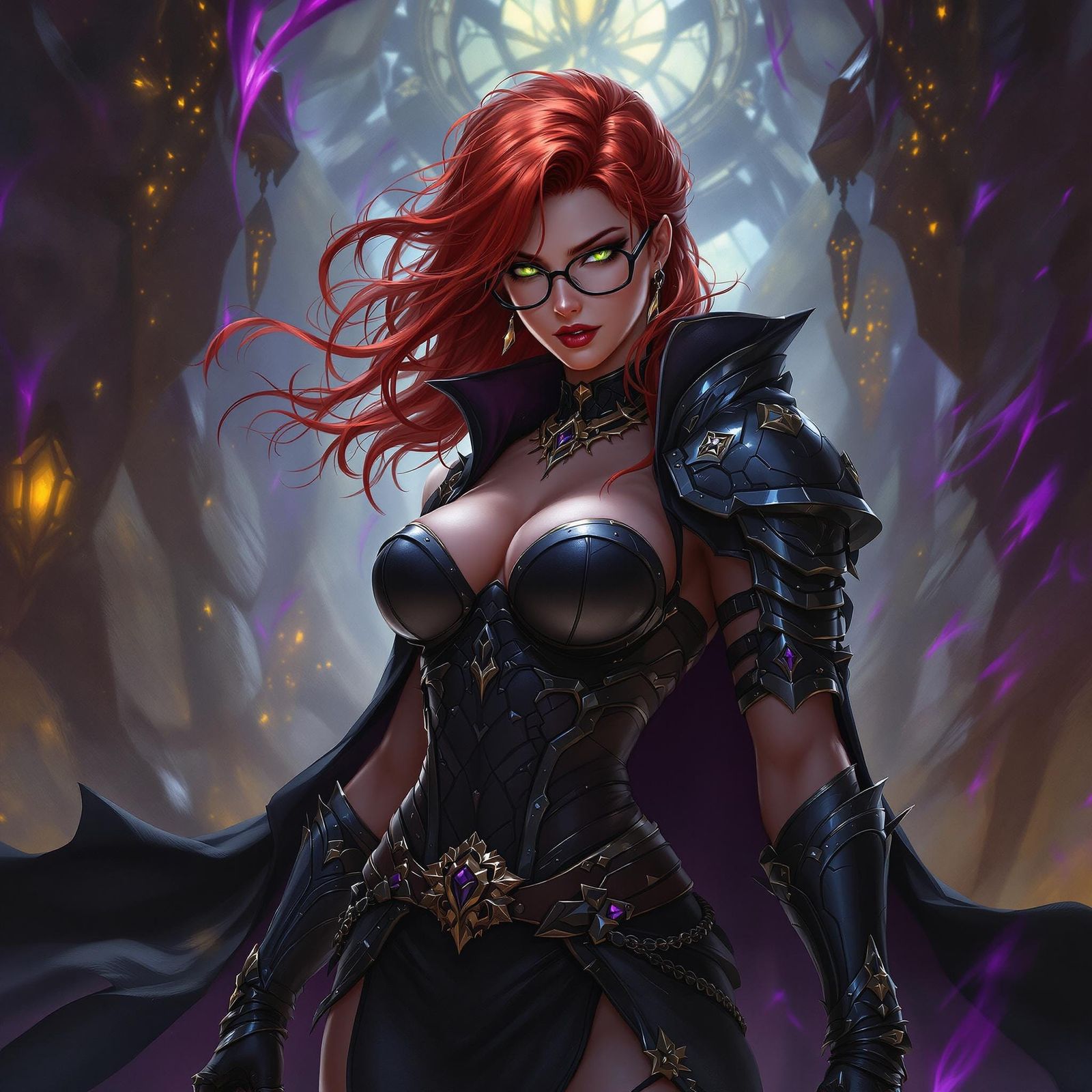Red-Haired Warrior in Dark Fantasy Realm