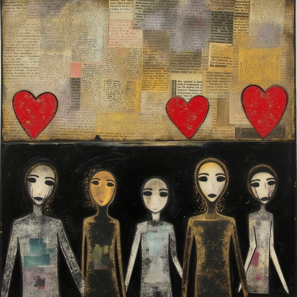 Mixed Media Artwork in Basquiat Style With Matching Scars