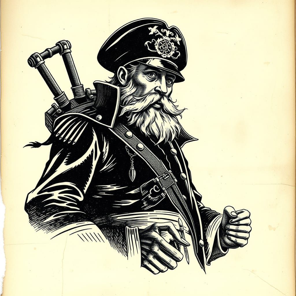 Victorian-Era Captain Nemo in a Tonalist Aesthetic