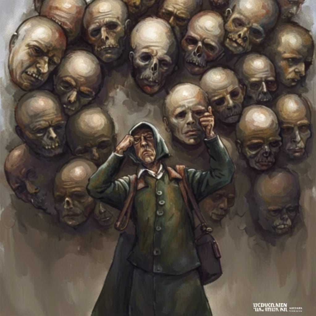 Dark Fantasy Scene of Loss and Conflict