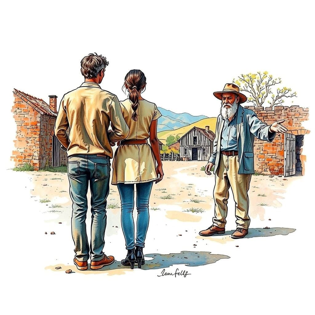 South African Landscape Watercolour Greeting