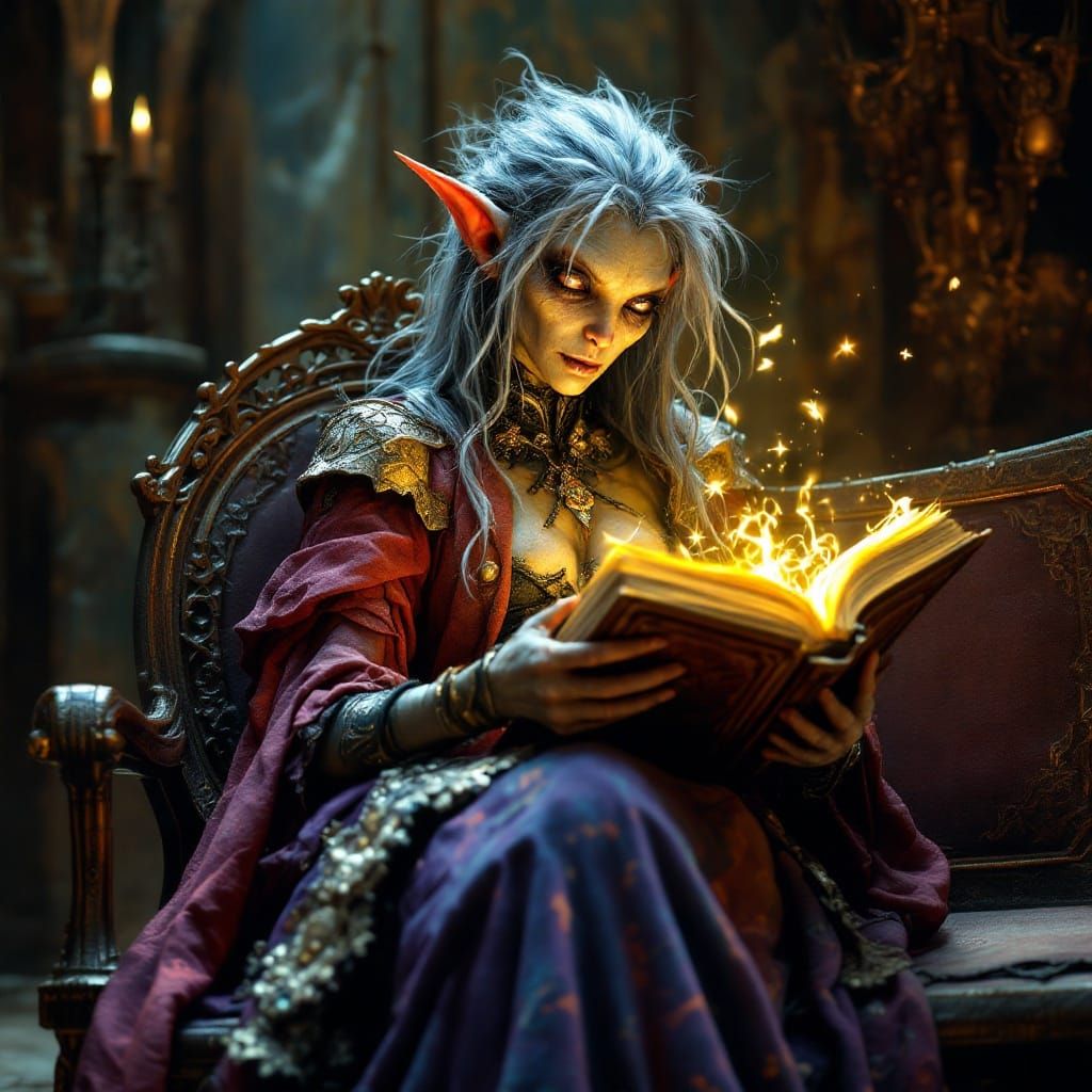 Mystical Elf in Medieval Futurism, Radiant Aura