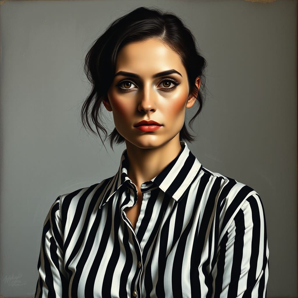 Geometric Portrait in Bold Chiaroscuro