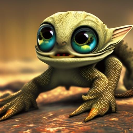 Confused Cute Creature Digital Art in 8K