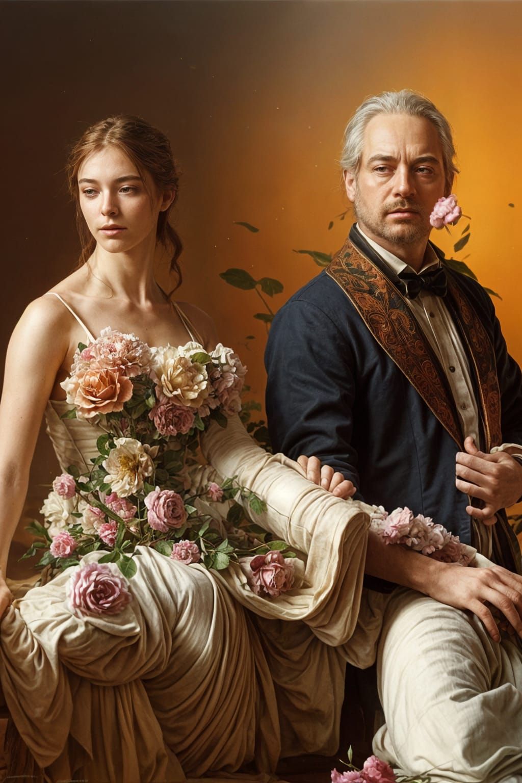 Elegant Portrait in Hyperrealist Painting Style