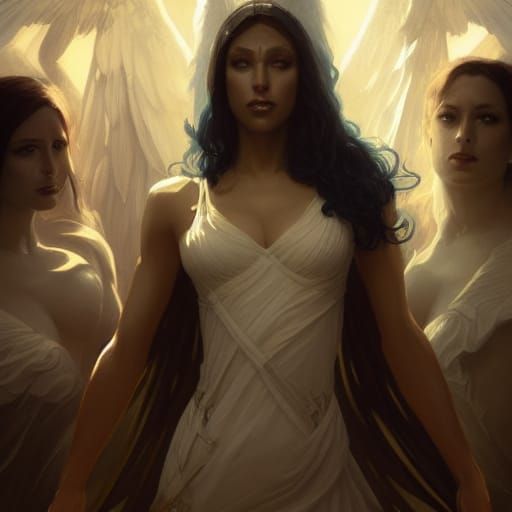 Winged Goddesses of Vengeance and Strife