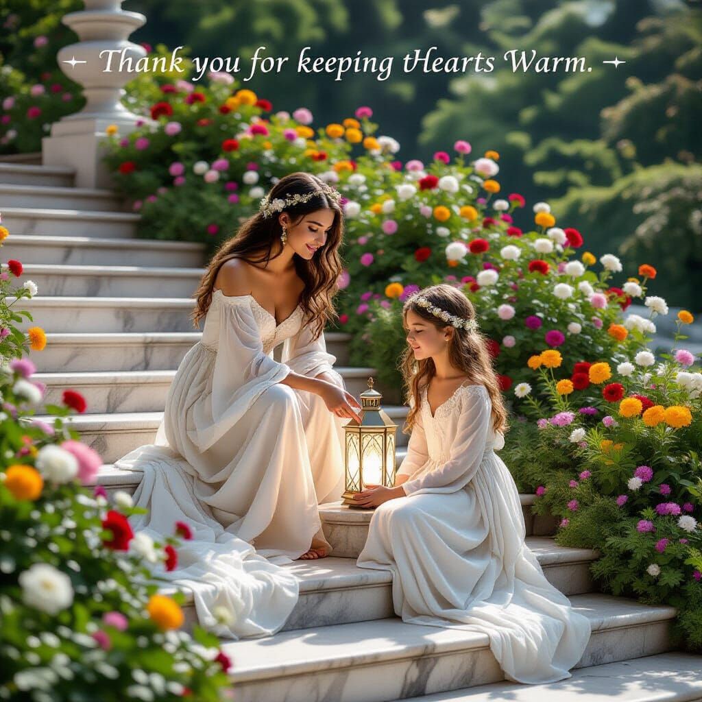 Celestine's Garden Ritual in Watercolor Style