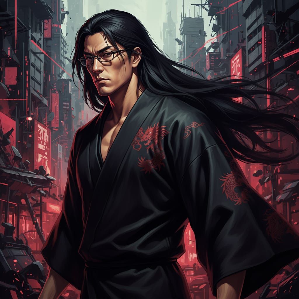 Yakuza Man Poses Dramatically in Bishounen Style