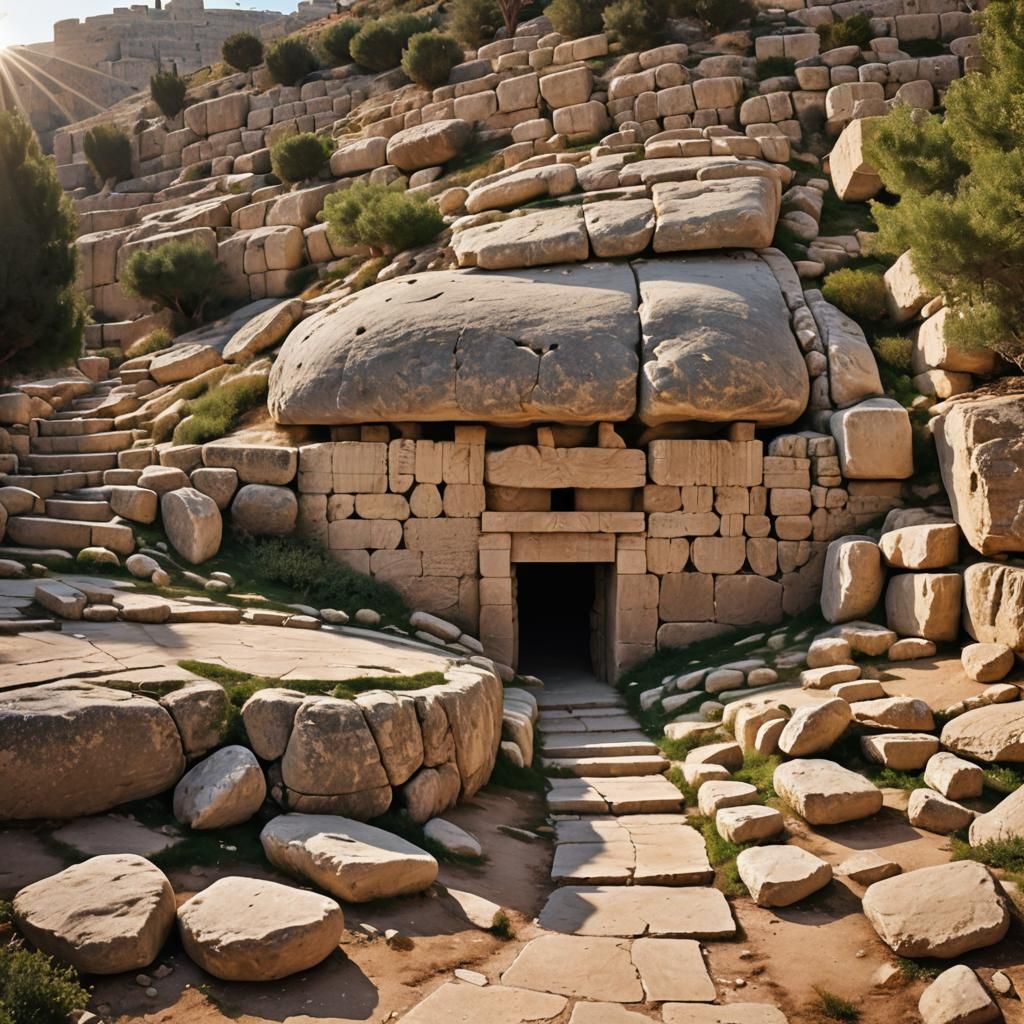 Resurrection Morning: Empty Tomb in Jerusalem at Dawn