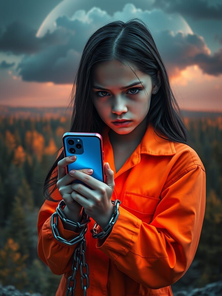 Girl Trapped in Prison, Illuminated by iPhone 16 Pro