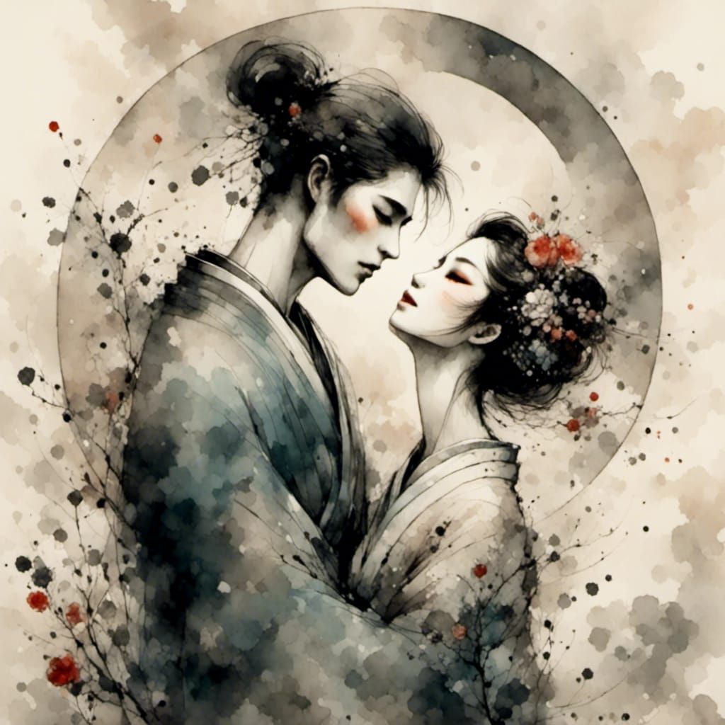 Geisha and Samurai: Enchanted Love Story in Ink