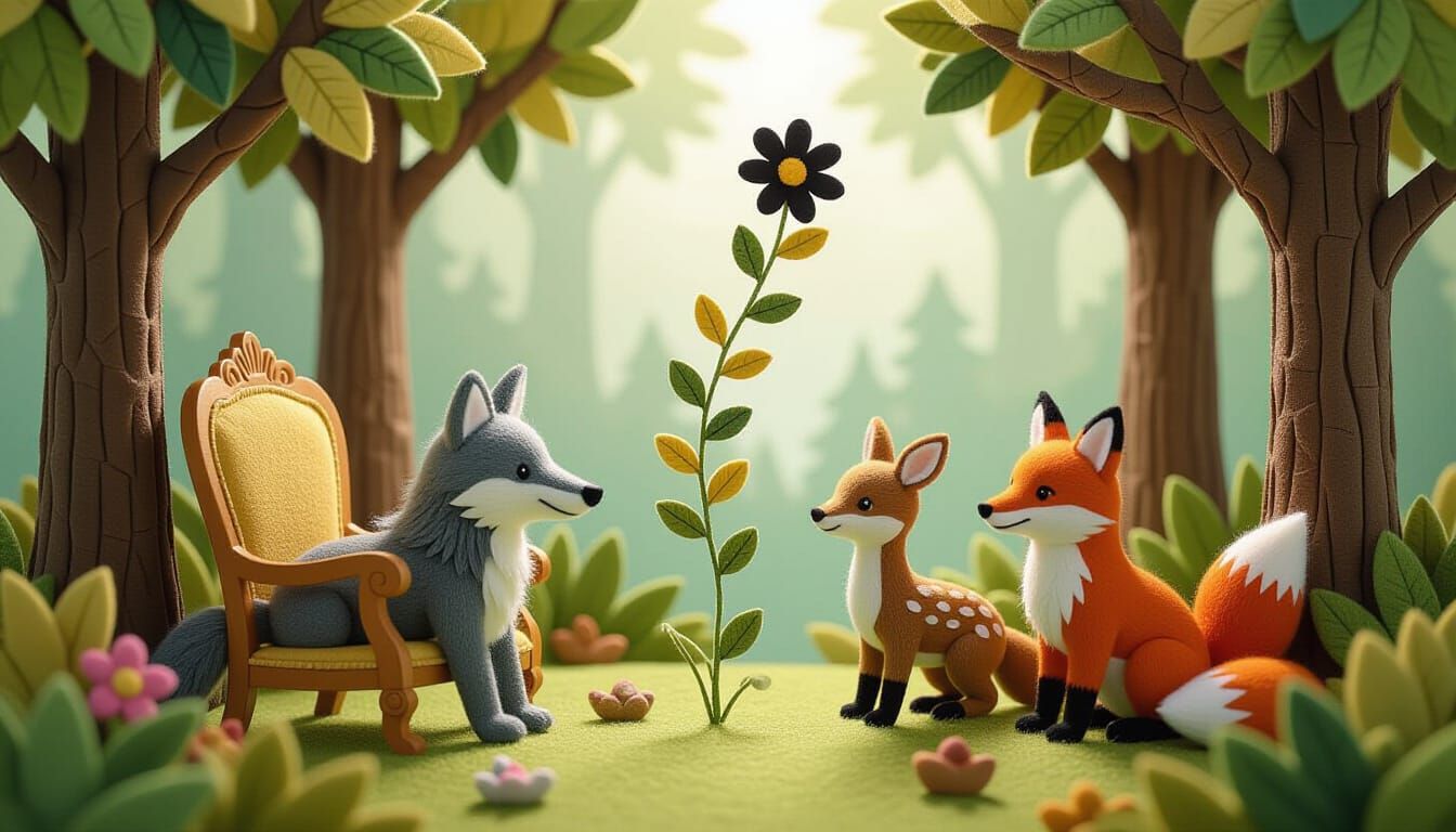 Enchanting Felt Forest with Storybook Animals