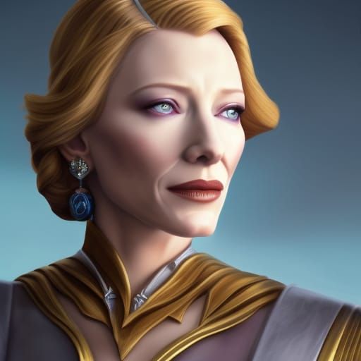Duchess Satine Kryze Portrait in Digital Art Style