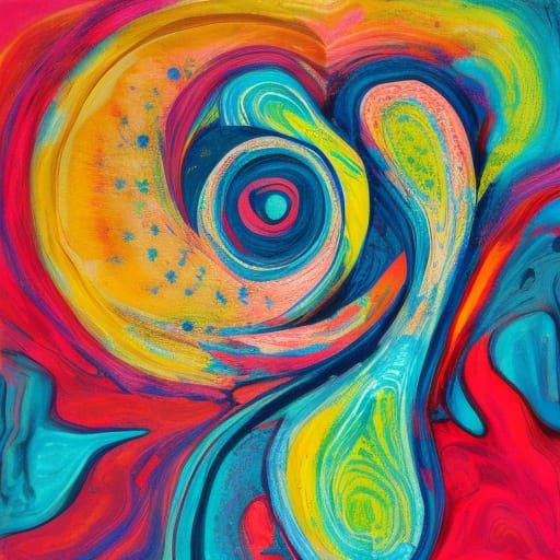 Vibrant Abstract Word Art: 'UNIQUE' Digital Illustration