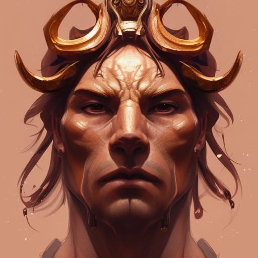 Detailed Zodiac Portrait in Art Nouveau Style