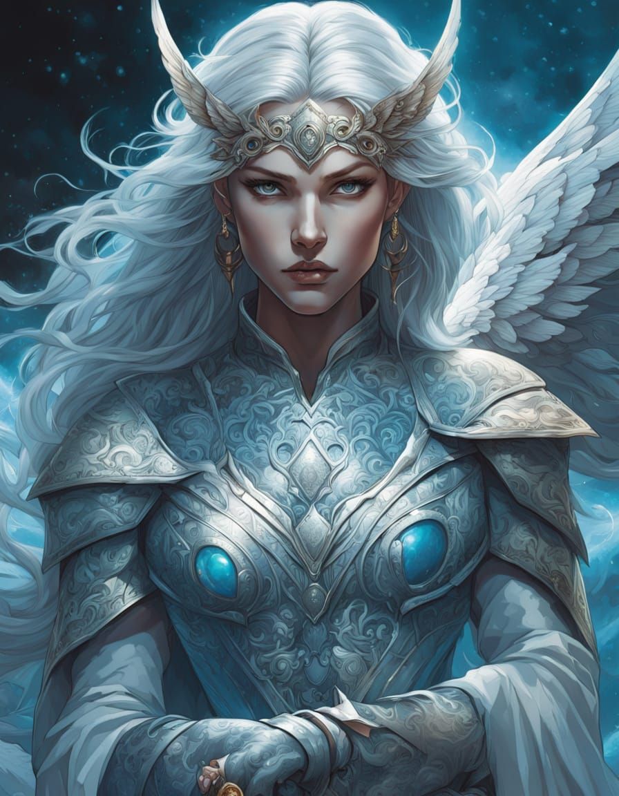 Ethereal Goddess in Fantasy Comic Book Style