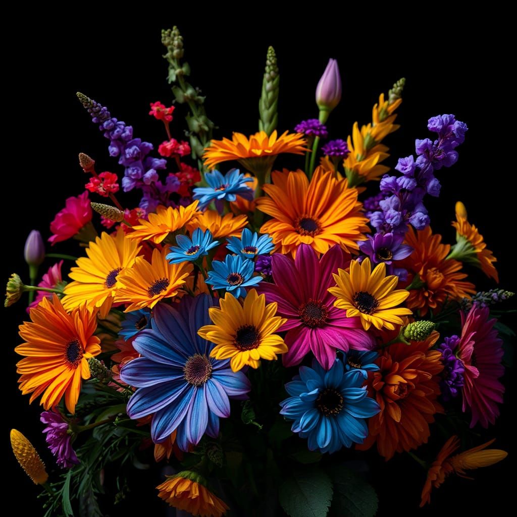 Bold Floral Arrangement in High Dynamic Range
