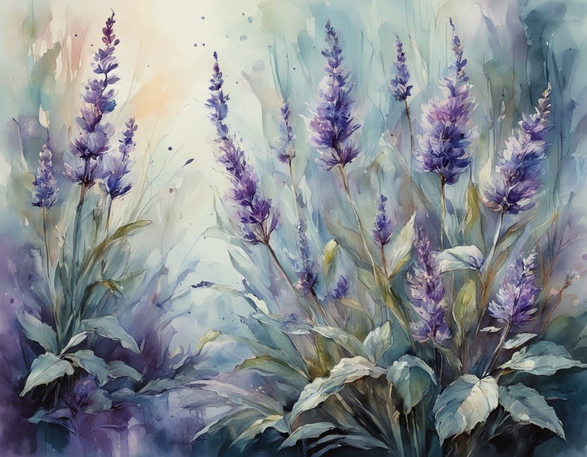 Whimsical Forest Scene in Dreamlike Acrylic Style