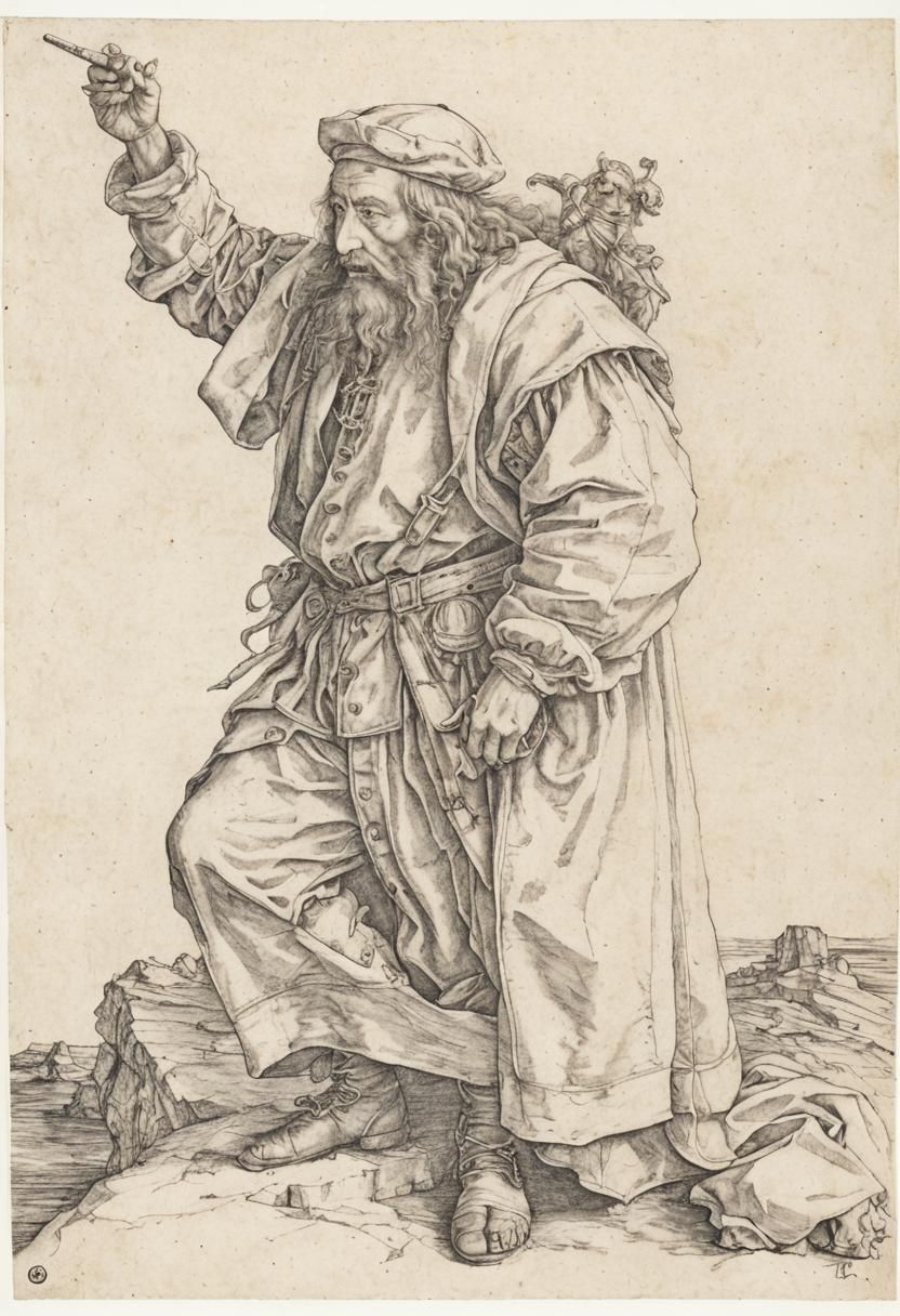 Hyperdetailed Charcoal Drawing in Durer Style