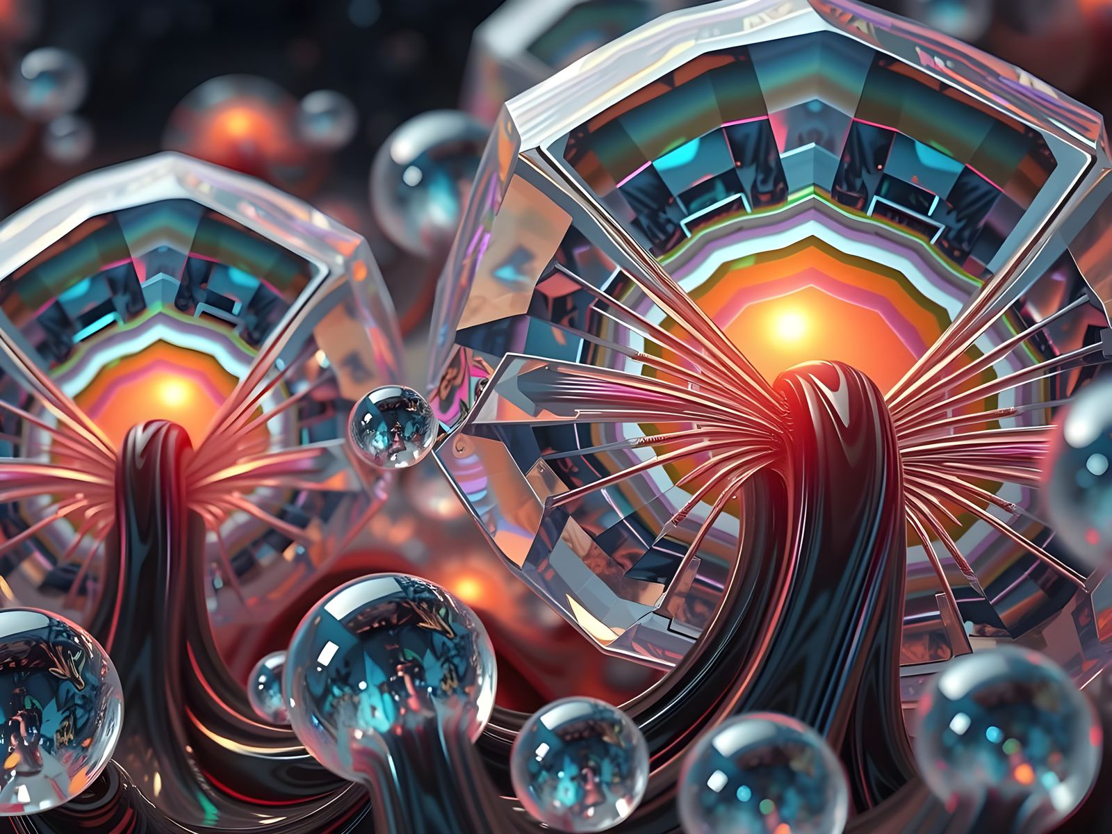 Abysmal Black Hole Surrounded by Crystal Spacetime Mirrors