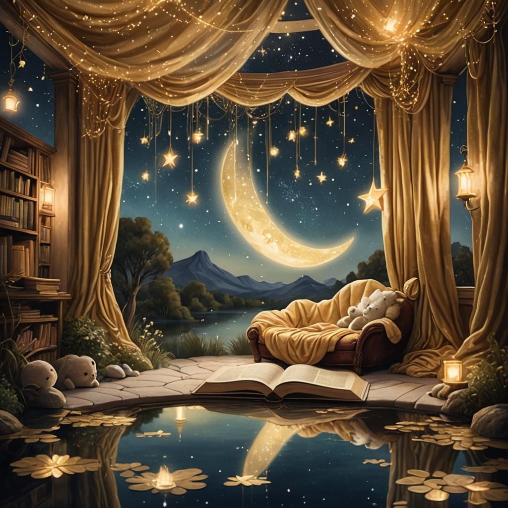 Dreamy Book Nook Concept Art in 8K