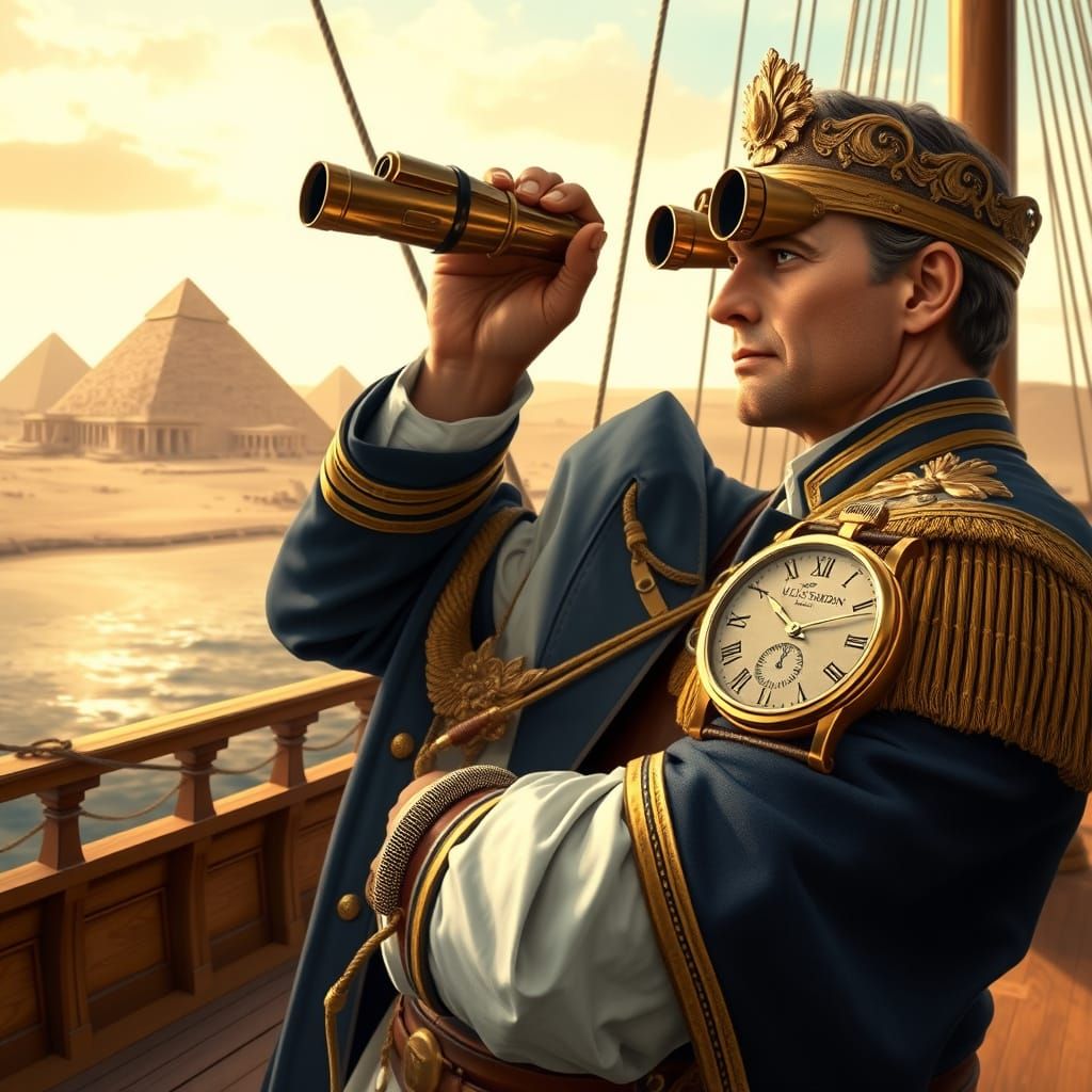 Golden Age Explorer Contemplates Ancient Egypt