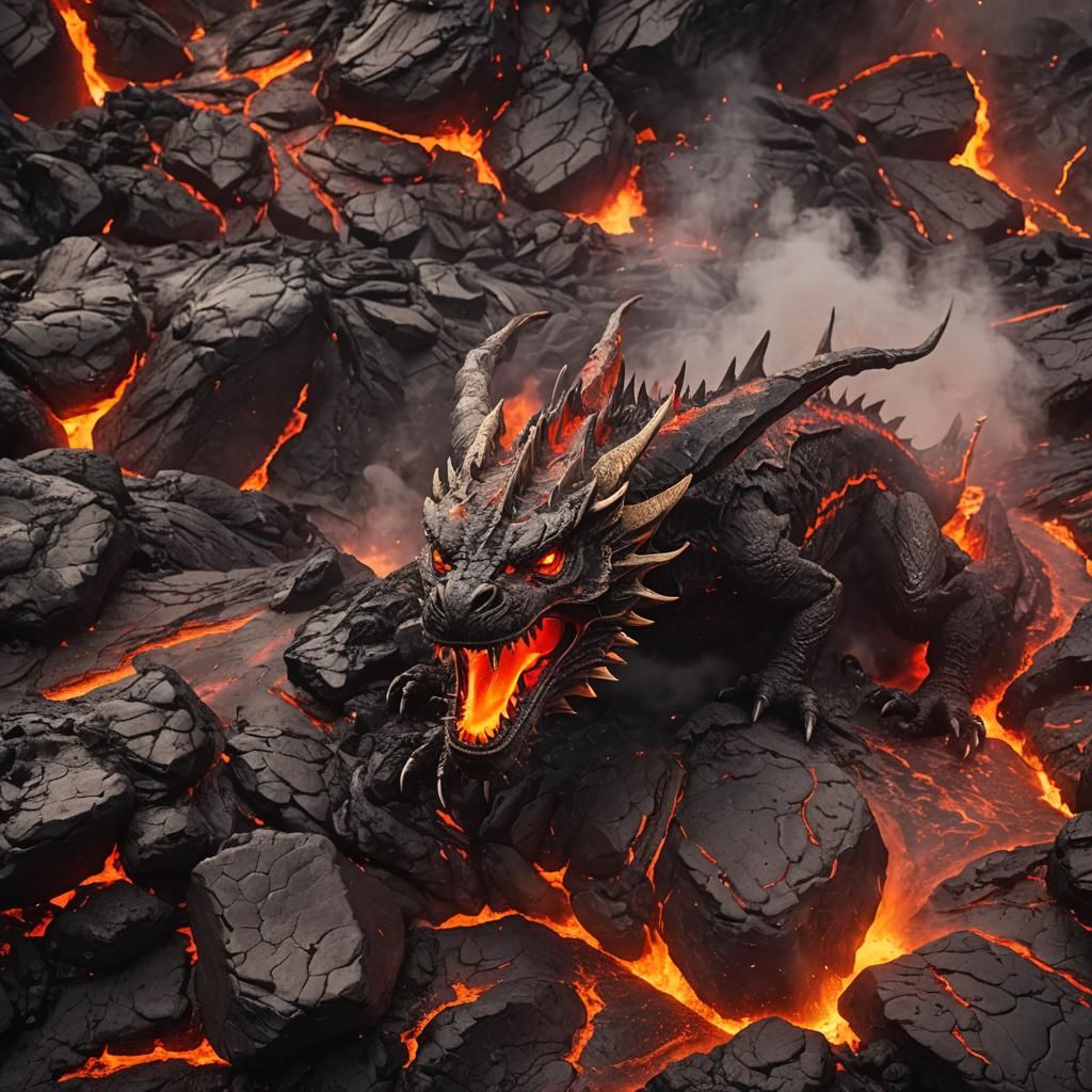 Lava Dragon Eruption in Cinematic Style
