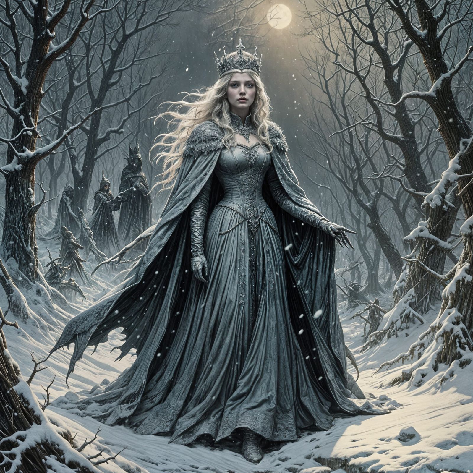 Horror Snow Queen Inspired by Gustave Doré