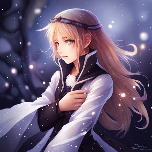 Anime Snow Fairy in Manga Key Visual Style