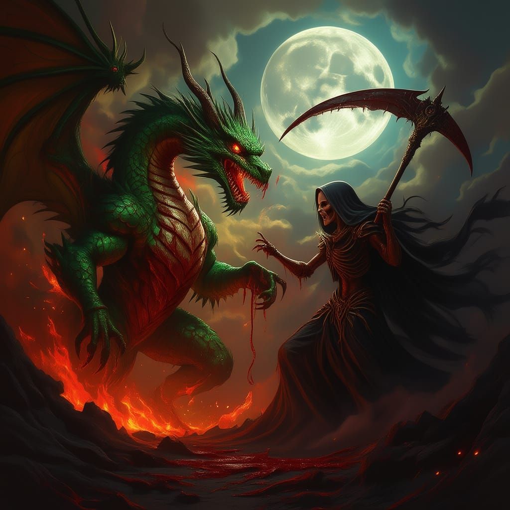 Dragon God Battles God of Death in Epic Clash