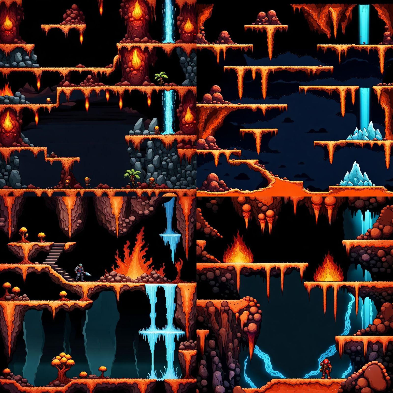 Eerie Lava Pit in Dark Anime Style