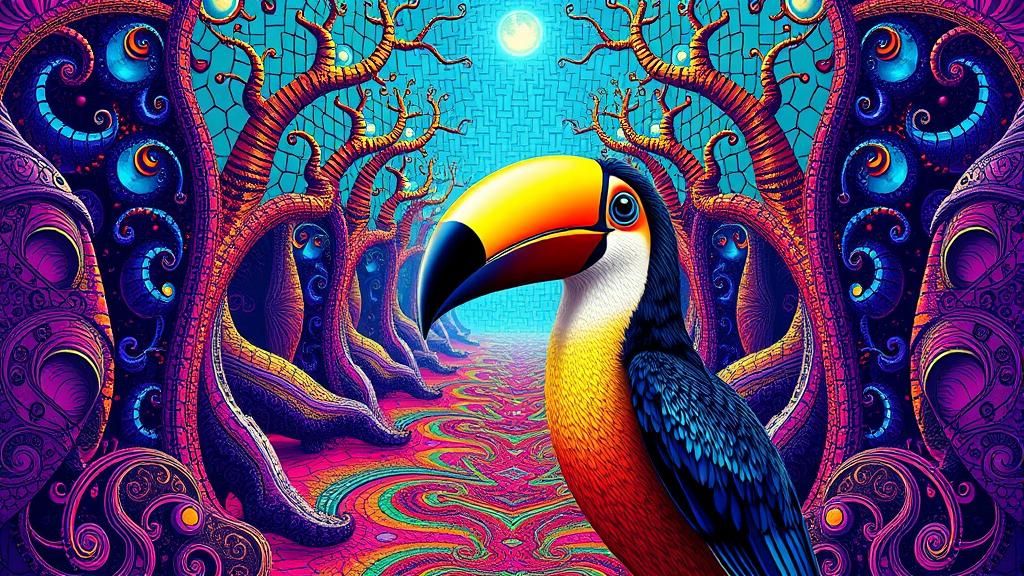 Surreal Fantasy Portrait in Textured Colors