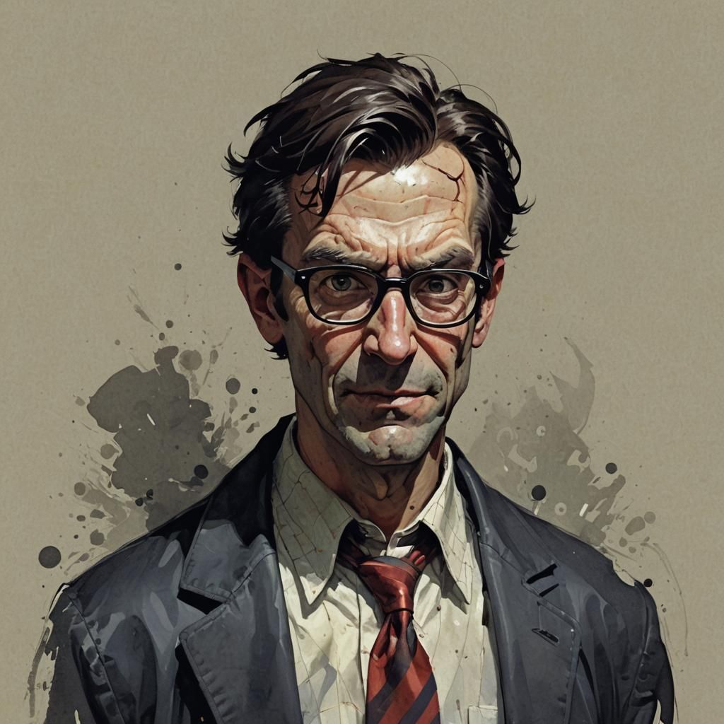 Sinister Nerd Portrait in Dramatic Lighting