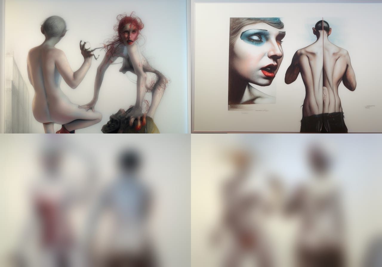 Surrealist Screen Print in Triadic Colors