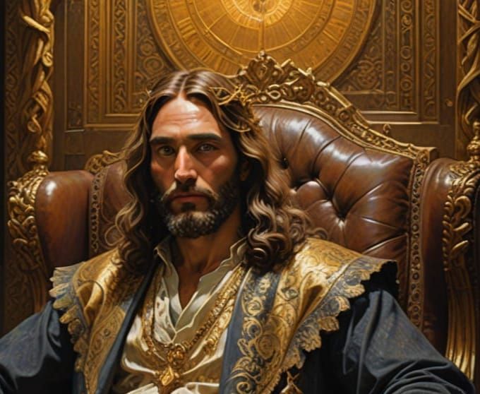 Jesus in Sensual Repose, Oil Painting Style