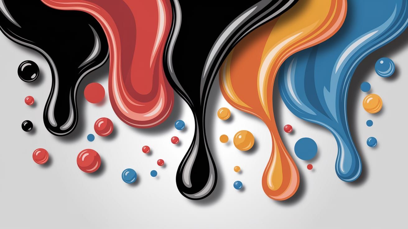 Vibrant Abstract Paint Drips in Modern Flow Style
