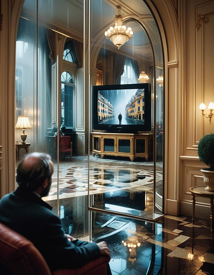 Surreal Infinite Loop in Monaco, Dreamlike Reflections