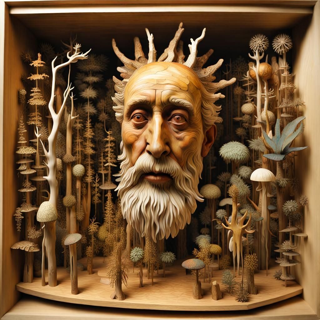 Mysterious Mythical Sculptures in Glass Forest