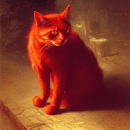 Mushroom Cat: A Dark Fantasy Horror Illustration