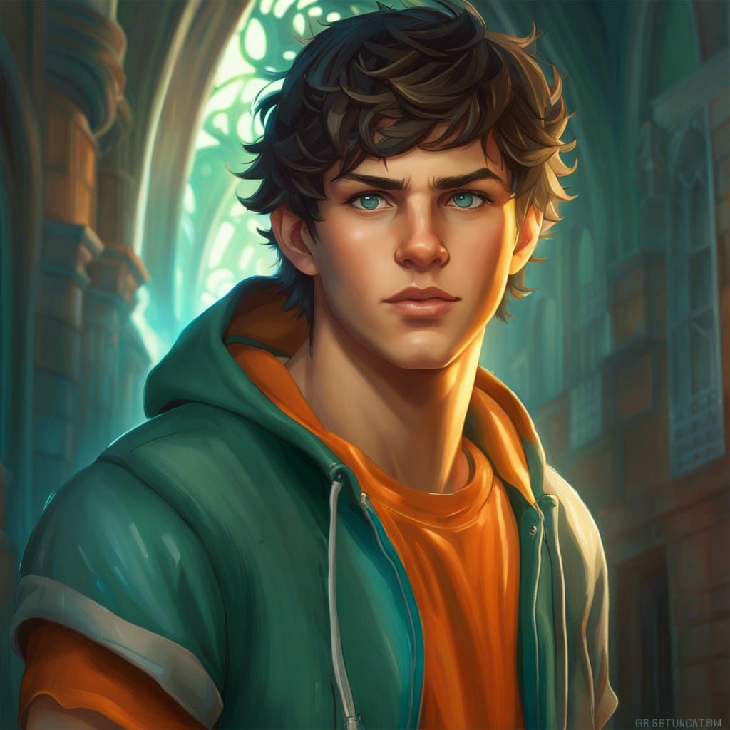 Teenage Hero Portrait in Hyperdetailed Digital Art Style