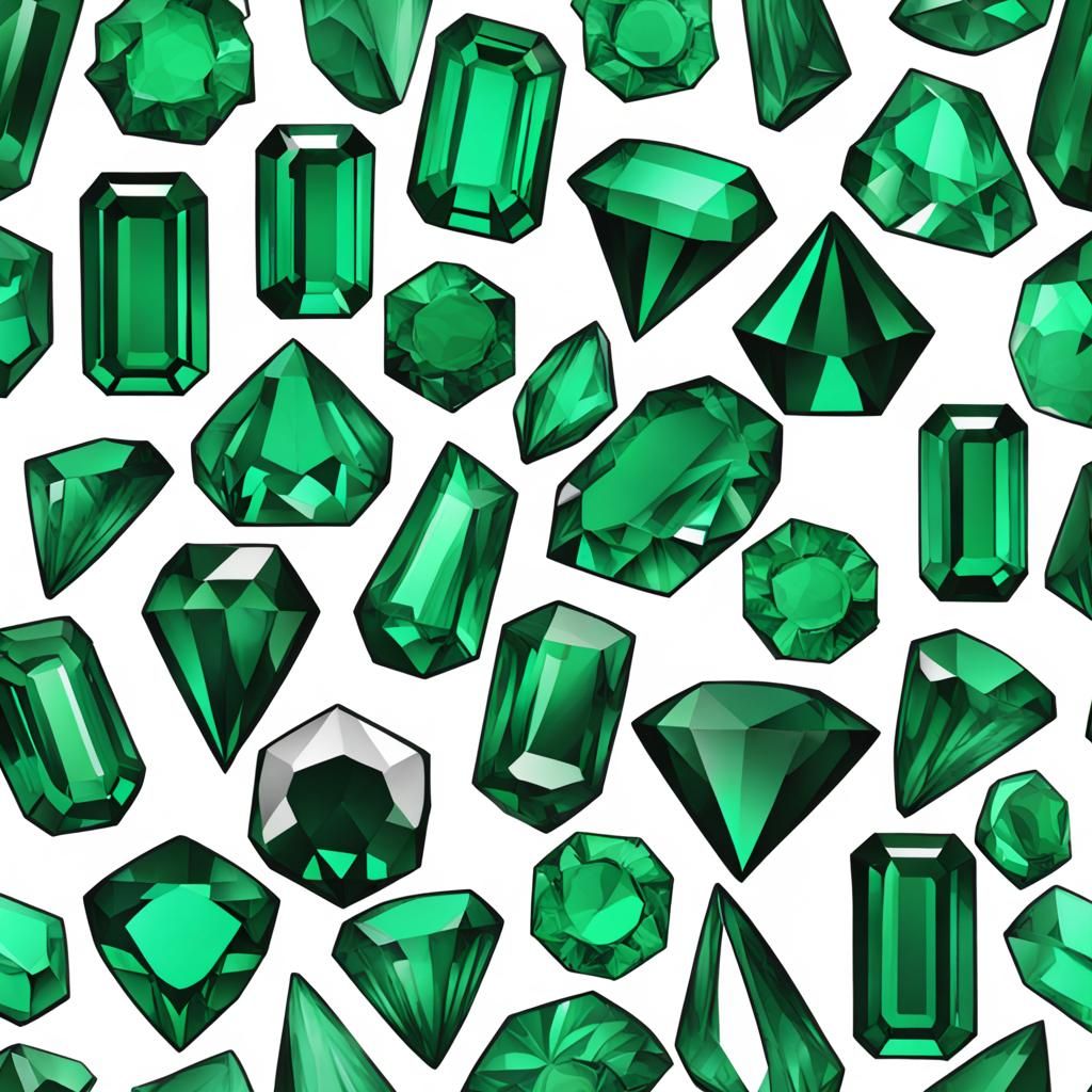 Brilliant Emerald Gemstones Display