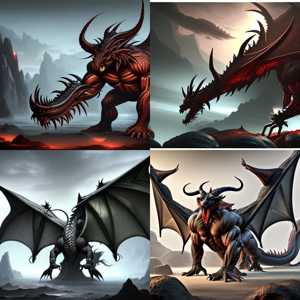 Satanic Dragon Juggernaut Concept Art in 8K