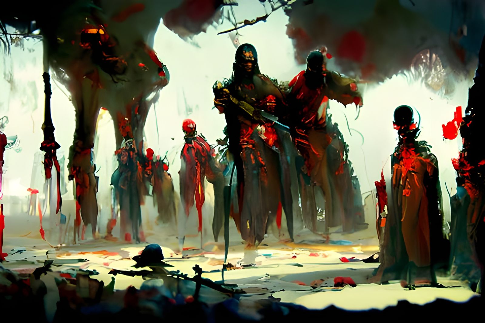 Epic Battle of Good and Evil in Dark Style