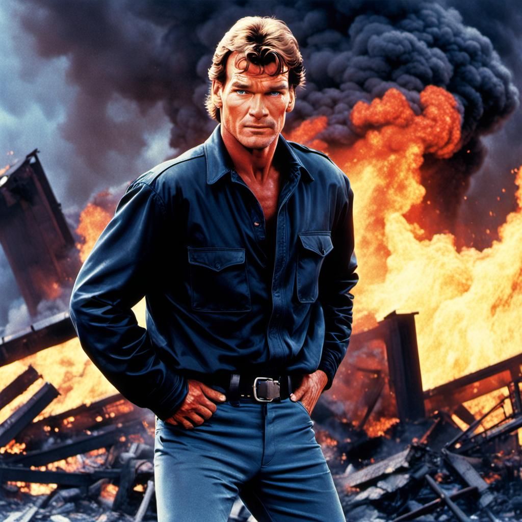 Inferno Disaster Scene with Figure