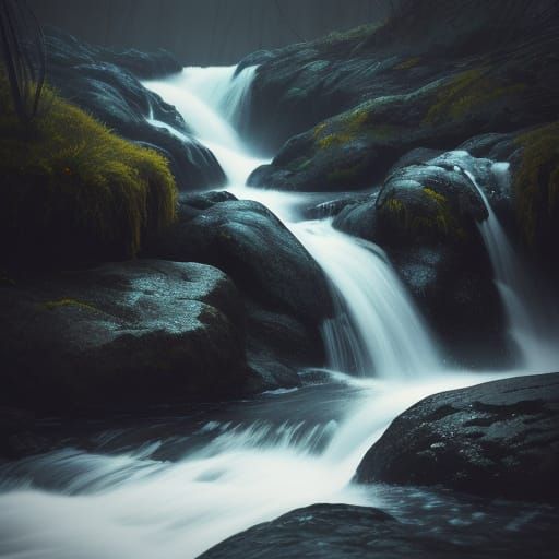 Hyperrealistic Water Flowing in Cinematic Style