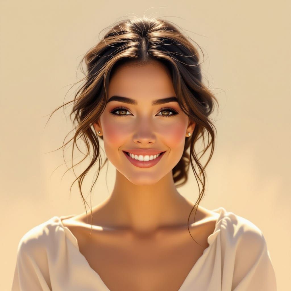 Gentle Woman Radiating Inner Strength and Compassion