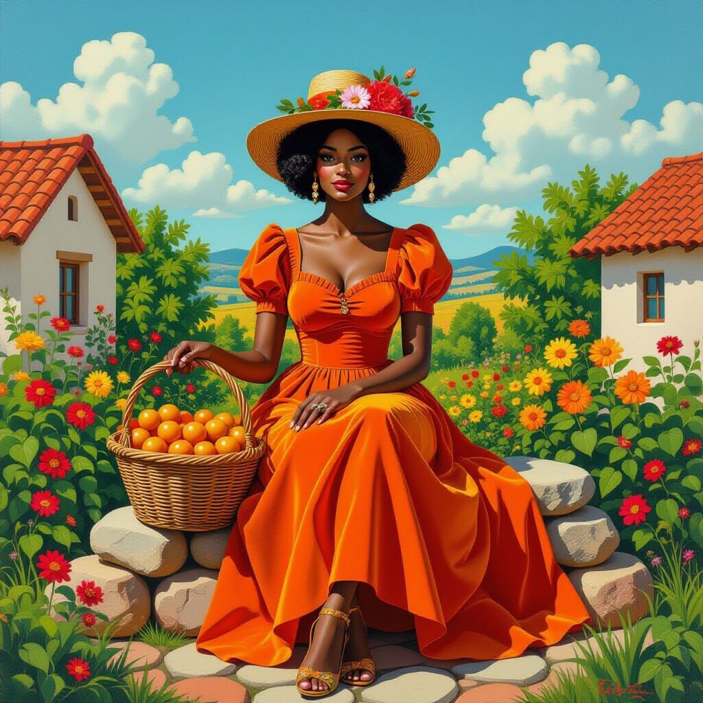 Garden Queen in Expressionist Style